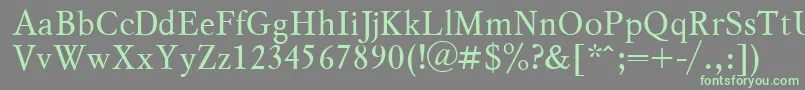 MyslPlain-fontti – vihreät fontit harmaalla taustalla