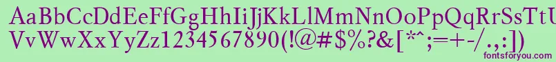 MyslPlain-fontti – violetit fontit vihreällä taustalla