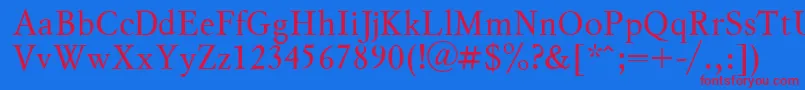 MyslPlain Font – Red Fonts on Blue Background