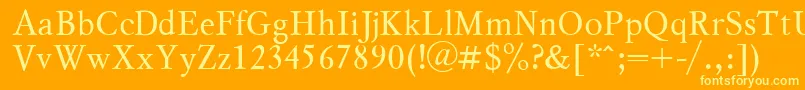フォントMyslPlain – オレンジの背景に黄色の文字