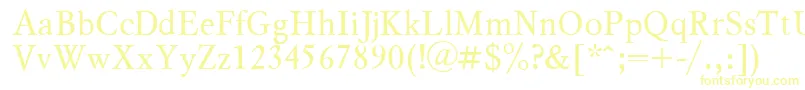 MyslPlain-Schriftart – Gelbe Schriften auf weißem Hintergrund