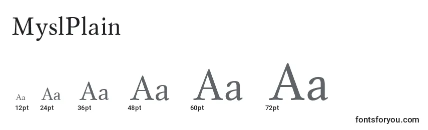 MyslPlain Font Sizes
