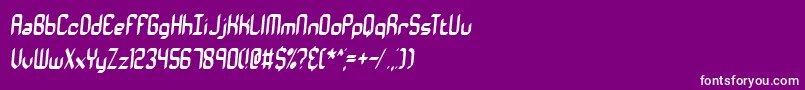 VantageBrk-Schriftart – Weiße Schriften auf violettem Hintergrund
