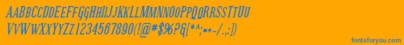 SfcovingtonsccondBolditali Font – Blue Fonts on Orange Background