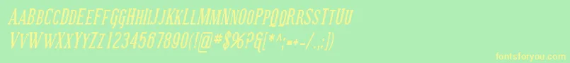 SfcovingtonsccondBolditali Font – Yellow Fonts on Green Background