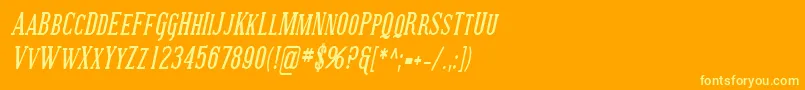SfcovingtonsccondBolditali Font – Yellow Fonts on Orange Background
