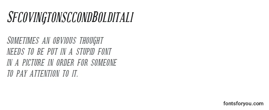 Review of the SfcovingtonsccondBolditali Font