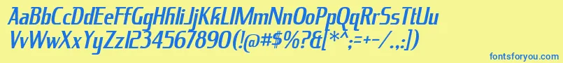 KingRichardIt Font – Blue Fonts on Yellow Background