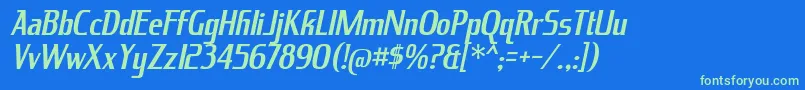 KingRichardIt Font – Green Fonts on Blue Background