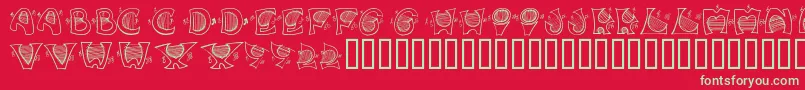 MusicForYourEars Font – Green Fonts on Red Background