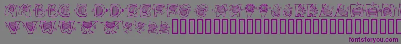 フォントMusicForYourEars – 紫色のフォント、灰色の背景