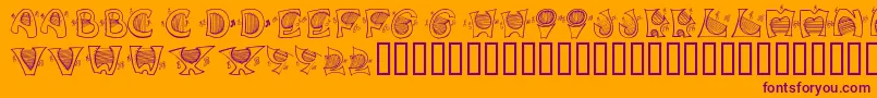 Шрифт MusicForYourEars – фиолетовые шрифты на оранжевом фоне