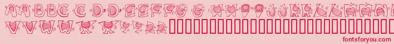 MusicForYourEars Font – Red Fonts on Pink Background