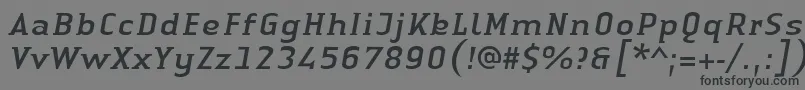 フォントLinotypeAuthenticSmallSerifItalic – 黒い文字の灰色の背景