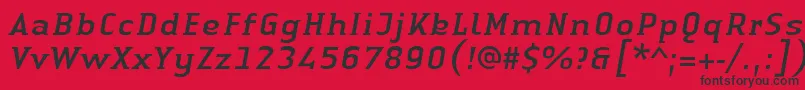LinotypeAuthenticSmallSerifItalic Font – Black Fonts on Red Background