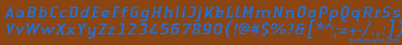 LinotypeAuthenticSmallSerifItalic Font – Blue Fonts on Brown Background