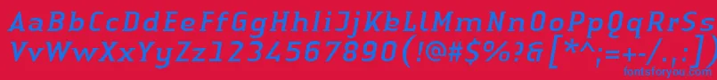 LinotypeAuthenticSmallSerifItalic Font – Blue Fonts on Red Background