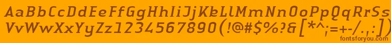 LinotypeAuthenticSmallSerifItalic Font – Brown Fonts on Orange Background