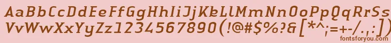 LinotypeAuthenticSmallSerifItalic Font – Brown Fonts on Pink Background