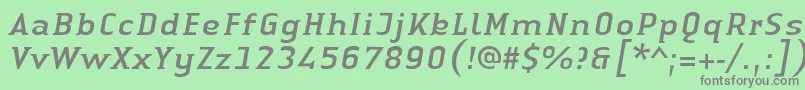 LinotypeAuthenticSmallSerifItalic Font – Gray Fonts on Green Background