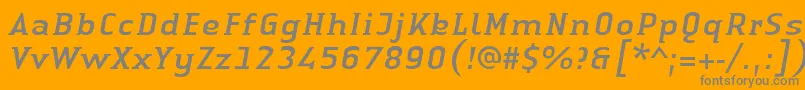 LinotypeAuthenticSmallSerifItalic Font – Gray Fonts on Orange Background