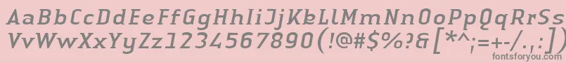 LinotypeAuthenticSmallSerifItalic Font – Gray Fonts on Pink Background