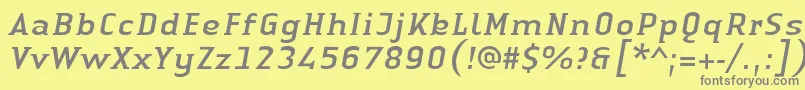 LinotypeAuthenticSmallSerifItalic Font – Gray Fonts on Yellow Background