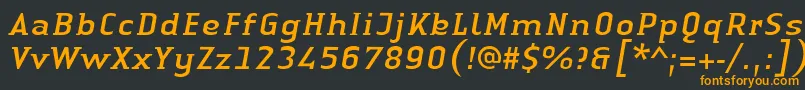 フォントLinotypeAuthenticSmallSerifItalic – 黒い背景にオレンジの文字