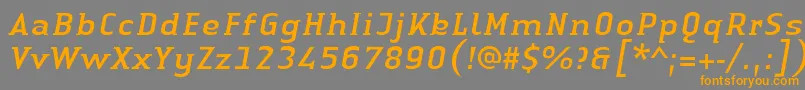 LinotypeAuthenticSmallSerifItalic Font – Orange Fonts on Gray Background