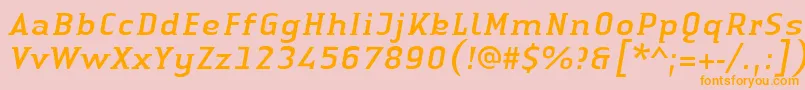 LinotypeAuthenticSmallSerifItalic Font – Orange Fonts on Pink Background