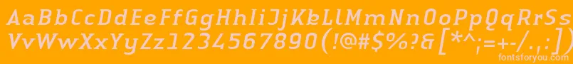 LinotypeAuthenticSmallSerifItalic Font – Pink Fonts on Orange Background