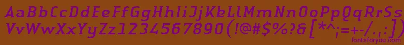LinotypeAuthenticSmallSerifItalic Font – Purple Fonts on Brown Background