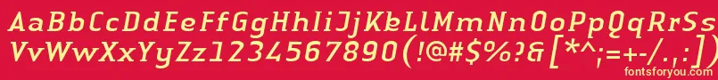 LinotypeAuthenticSmallSerifItalic Font – Yellow Fonts on Red Background