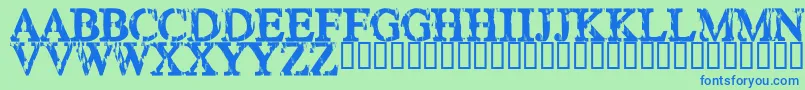 Fonte HappyDaze – fontes azuis em um fundo verde
