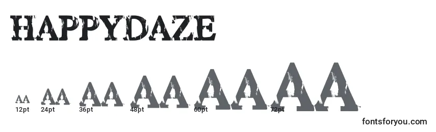 Размеры шрифта HappyDaze