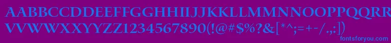 WaterstitlingproSb-fontti – siniset fontit violetilla taustalla