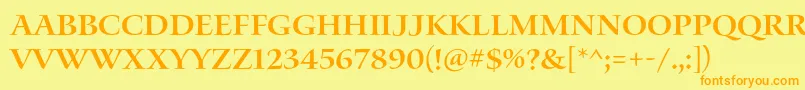 Czcionka WaterstitlingproSb – pomarańczowe czcionki na żółtym tle