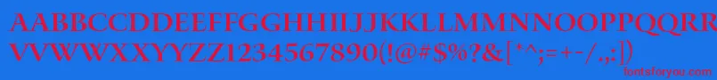 WaterstitlingproSb Font – Red Fonts on Blue Background