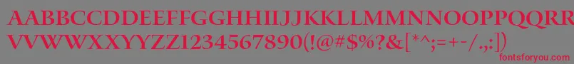 WaterstitlingproSb-Schriftart – Rote Schriften auf grauem Hintergrund