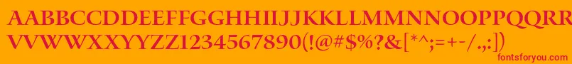 WaterstitlingproSb Font – Red Fonts on Orange Background