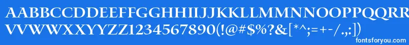 Czcionka WaterstitlingproSb – białe czcionki na niebieskim tle