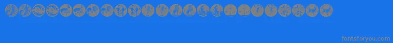 Tierkreis5-Schriftart – Graue Schriften auf blauem Hintergrund