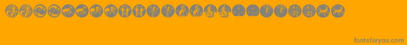 Tierkreis5 Font – Gray Fonts on Orange Background