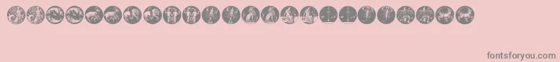fuente Tierkreis5 – Fuentes Grises Sobre Fondo Rosa