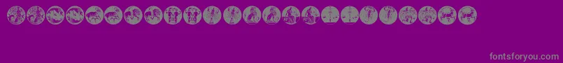 Tierkreis5 Font – Gray Fonts on Purple Background