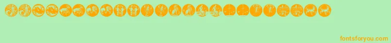 Подробнее о шрифте Tierkreis5 Шрифт Tierkreis5 – оранжевые шрифты на зелёном фоне