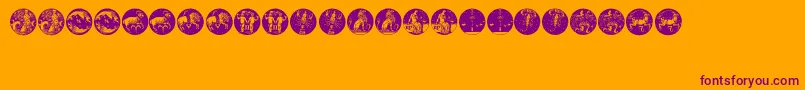 Tierkreis5 Font – Purple Fonts on Orange Background