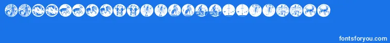 Tierkreis5 Font – White Fonts on Blue Background