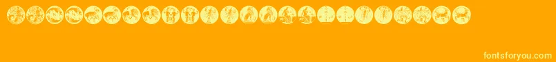 Tierkreis5 Font – Yellow Fonts on Orange Background
