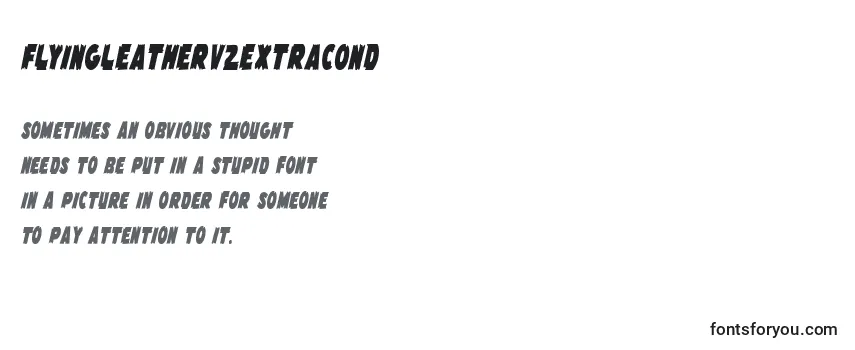 Review of the Flyingleatherv2extracond Font